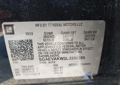 2020 Buick Enclave Awd Essence из США, поврежденный, VIN 5GAEVAKW1LJ150195